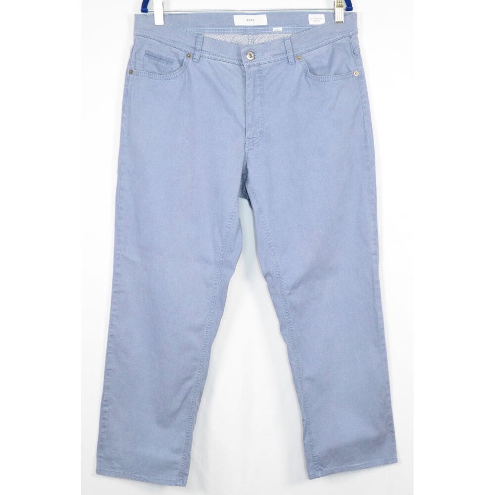 BRAX Cooper Fancy Cotton Regular Fit Straight Leg Pants Blue Men’s 36/28